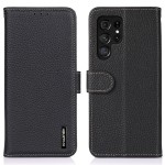 KHAZNEH Skórzane Etui Pokrowiec do Samsung Galaxy S25 Ultra czarne