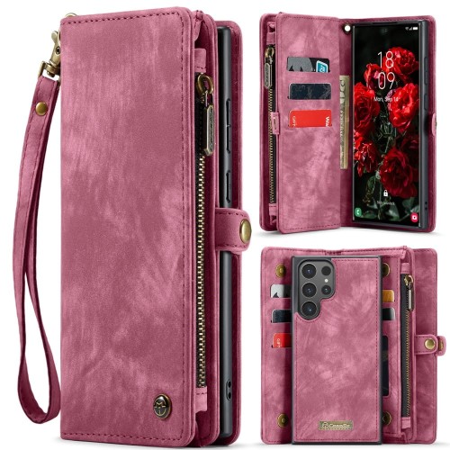 CASEME Etui Portfel do Samsung Galaxy S25 Ultra czerwony