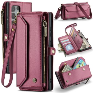 CASEME Etui Portfel do Samsung Galaxy S25 Ultra czerwone