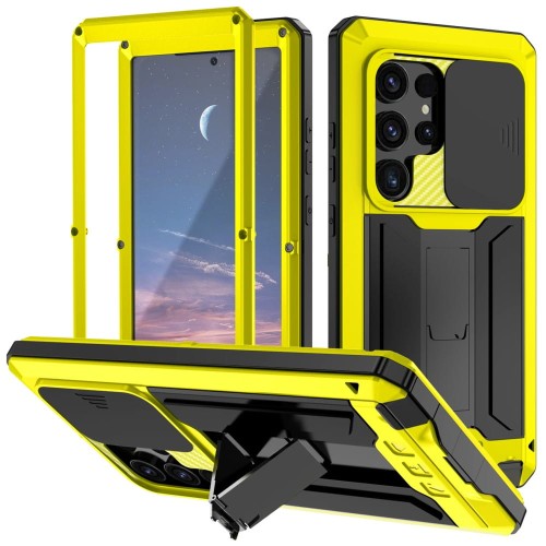 R-JUST Pancerne Etui Antywstrząsowe do Samsung Galaxy S25 Ultra żółte