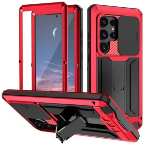 R-JUST Pancerne Etui Antywstrząsowe do Samsung Galaxy S25 Ultra czerwone