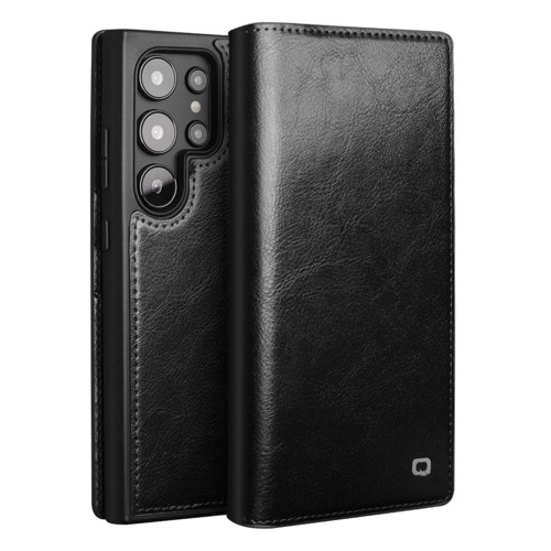 QIALINO Eleganckie Skórzane Etui do Samsung Galaxy S25 Ultra czarne