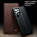 QIALINO Skórzane Matowe Etui do Samsung Galaxy S25 Ultra brązowe
