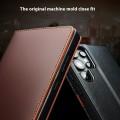 QIALINO Skórzane Matowe Etui do Samsung Galaxy S25 Ultra brązowe