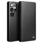 QIALINO Skórzane Matowe Etui do Samsung Galaxy S25 Ultra czarne