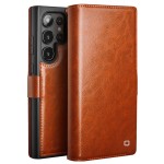 QIALINO Eleganckie Skórzane Etui do Samsung Galaxy S25 Ultra brązowe jasne