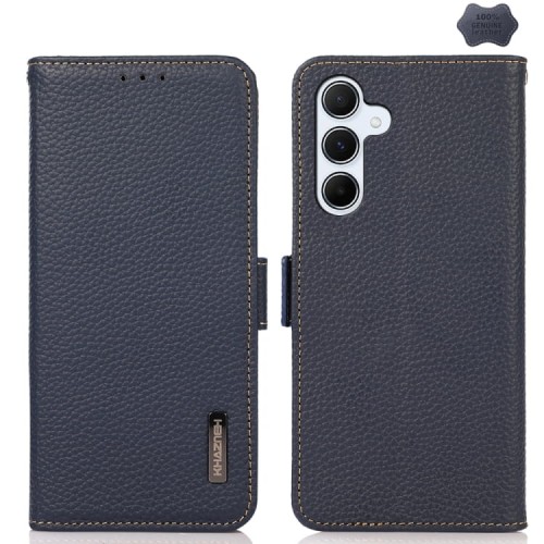 Skórzane Etui KHAZNEH z FRID do Samsung Galaxy A55 granatowe