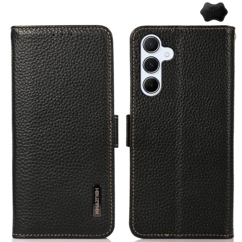 Skórzane Etui KHAZNEH z FRID do Samsung Galaxy A55 czarne