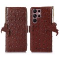 Skórzane Etui Pokrowiec do Samsung Galaxy S25 Ultra brązowe