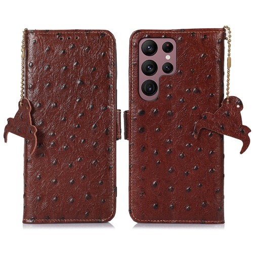 Skórzane Etui Pokrowiec do Samsung Galaxy S25 Ultra brązowe