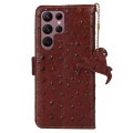 Skórzane Etui Pokrowiec do Samsung Galaxy S25 Ultra brązowe