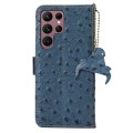 Skórzane Etui Pokrowiec do Samsung Galaxy S25 Ultra niebieskie