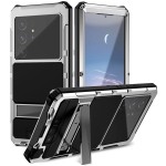 R-JUST Pancerne Etui Antywstrząsowe do Samsung Galaxy S25 Ultra srebrne