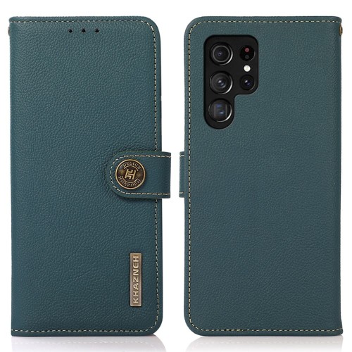KHAZNEH Skórzane Etui do Samsung Galaxy S25 Ultra zielone