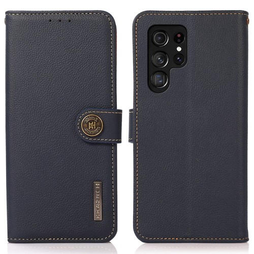 KHAZNEH Skórzane Etui do Samsung Galaxy S25 Ultra granatowe