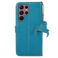 Skórzane Etui RFiD do Samsung Galaxy S25 Ultra niebieskie