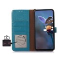 Skórzane Etui RFiD do Samsung Galaxy S25 Ultra niebieskie
