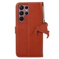 Skórzane Etui RFiD do Samsung Galaxy S25 Ultra brązowe