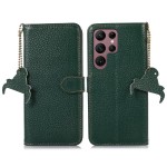  Skórzane Etui RFiD do Samsung Galaxy S25 Ultra zielone