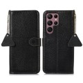 Skórzane Etui RFiD do Samsung Galaxy S25 Ultra czarne