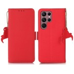  Skórzane Etui RFiD do Samsung Galaxy S25 Ultra czerwone