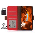 Skórzane Etui RFiD do Samsung Galaxy S25 Ultra czerwone