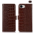 Brązowe Eleganckie Skórzane Etui Pokrowiec do iPhone 16e