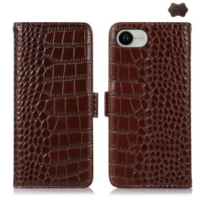 Brązowe Eleganckie Skórzane Etui Pokrowiec do iPhone 16e