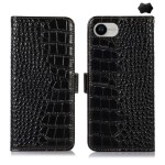 Czarne Eleganckie Skórzane Etui Pokrowiec do iPhone 16e