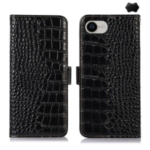 Czarne Eleganckie Skórzane Etui Pokrowiec do iPhone 16e