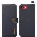 Skórzane Etui KHAZNEH z RFID do iPhone 16e niebieskie