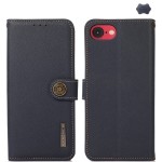 Skórzane Etui KHAZNEH z RFID do iPhone 16e niebieskie