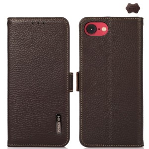 Skórzane Etui Pokrowiec KHAZNEH do iPhone 16e brązowe