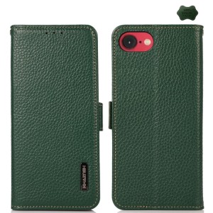 Skórzane Etui Pokrowiec KHAZNEH do iPhone 16e zielone