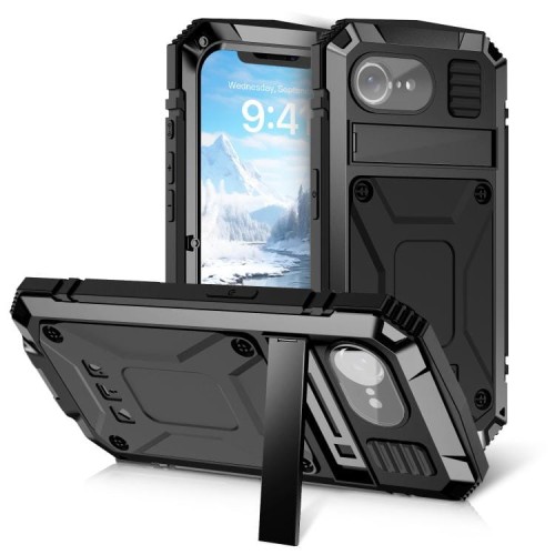 R-JUST Pancerne Etui Antywstrząsowe do iPhone 16e czarne
