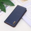 Skórzane Etui Pokrowiec KHAZNEH do iPhone 16e granatowe
