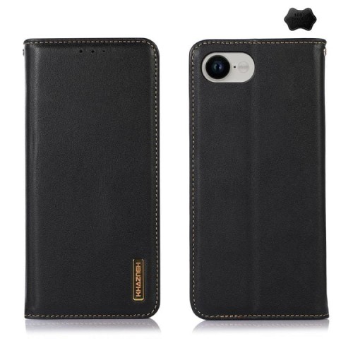 Skórzane Etui Pokrowiec KHAZNEH do iPhone 16e czarne