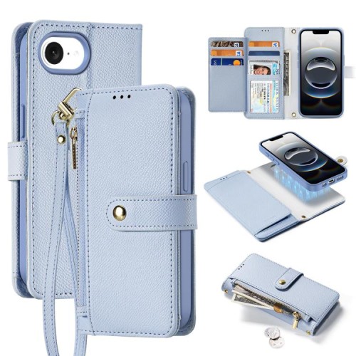 Eleganckie Etui Pokrowiec Portfel Dux Ducis do iPhone 16e niebieski