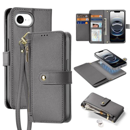 Eleganckie Etui Pokrowiec Portfel Dux Ducis do iPhone 16e szary
