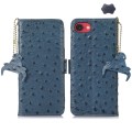 Skórzane Etui Pokrowiec z RFID do iPhone 16e niebieski