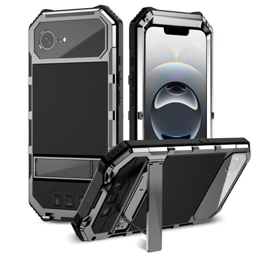 R-JUST Pancerne Etui Antywstrząsowe do iPhone 16e srebrne