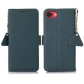 Skórzane Etui Pokrowiec z RFiD do iPhone 16e zielony