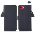 Skórzane Etui Pokrowiec z RFiD do iPhone 16e granatowy
