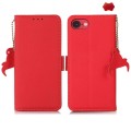 Skórzane Etui Pokrowiec z RFiD do iPhone 16e czerwony