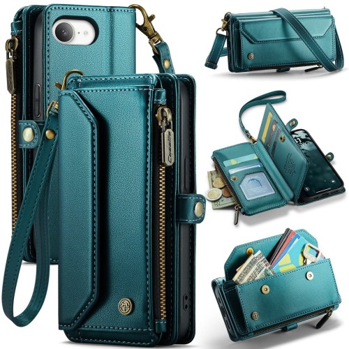 CASEME Wielofunkcyjne Etui Portfel do iPhone 16e zielone