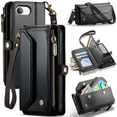 CASEME Wielofunkcyjne Etui Portfel do iPhone 16e czarne
