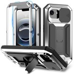 R-JUST Pancerne Etui Antywstrząsowe do iPhone 16e srebrne