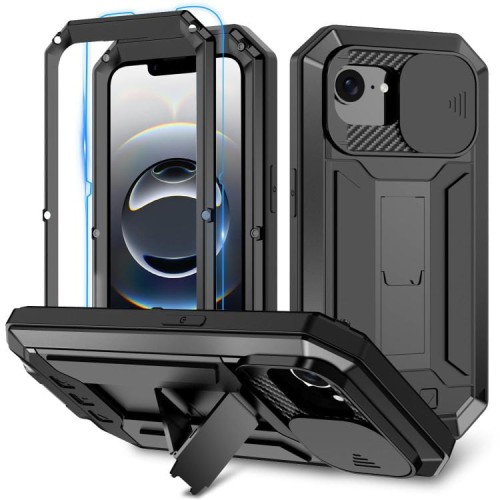 R-JUST Pancerne Etui Antywstrząsowe do iPhone 16e czarne