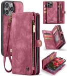 CASEME Etui Pokrowiec Portfel do iPhone 16 Pro Max czerwony