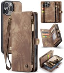 CASEME Etui Pokrowiec Portfel do iPhone 16 Pro Max brązowe